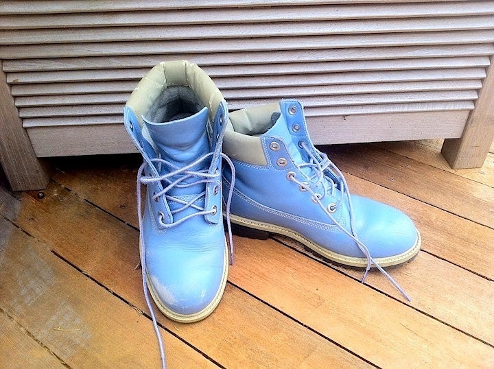 90s Baby Blue Timberland Boots Men 6 Women 8