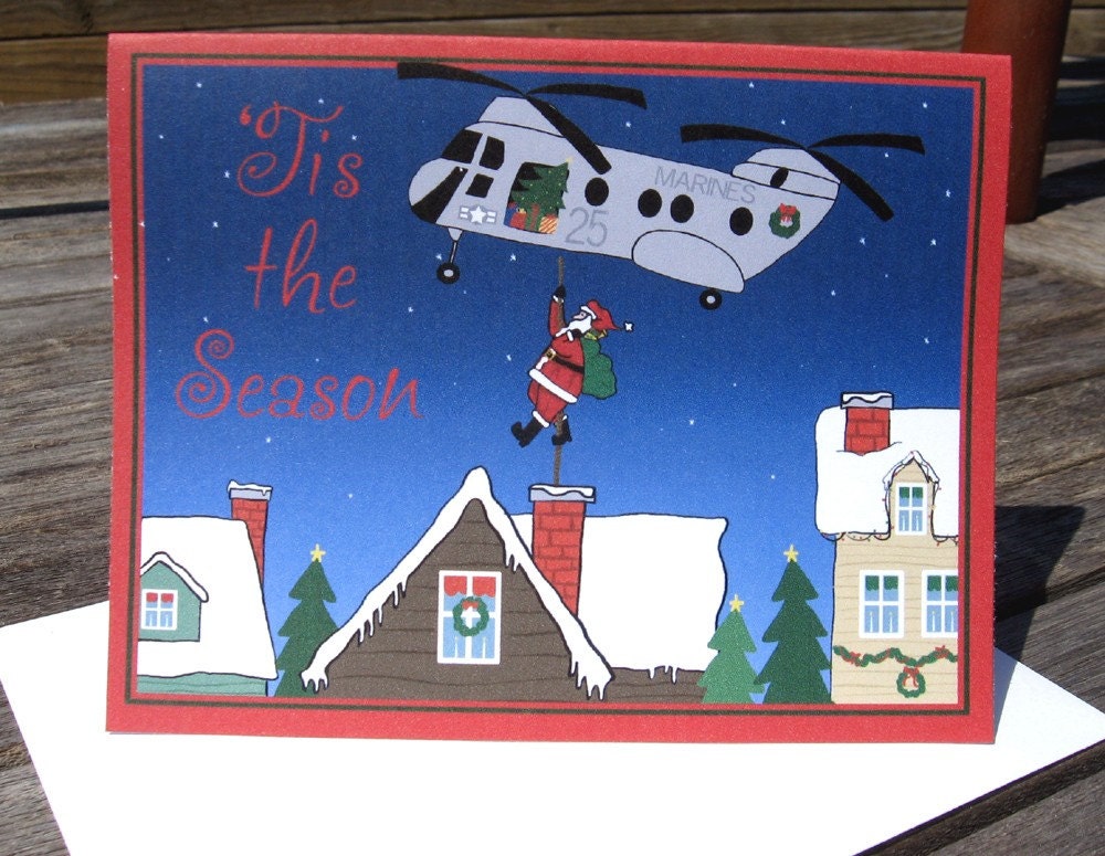 Military Christmas Cards CH46