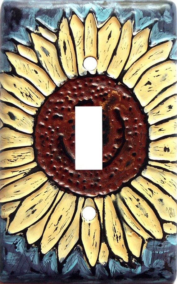 sunflower light switch plate cover floral switchplate