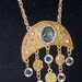 Vintage Goldette Necklace Glass Intaglio Dangle