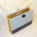 Vintage Book Clutch, Periwinkle blue with mustard yellow floral fabric lining, kindle book cover FREE SHIPPING