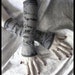 Smoke and Ash Long Dark Grey and Black Burnout Sweater Knit Arm Warmers for Noir, Steampunk, Lolita, Gothic, Belly Dance, Fusion, Victorian, Vampire Styles