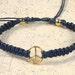Karma Friendship Bracelet Gold Peace On Navy Cotton