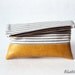 Hybrid Clutch - Fold Over Zippered Clutch - Spring Fashion - Blue Stripe with Vegan Leather