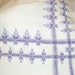 White and Lavander Swedish Weave Table Cloth