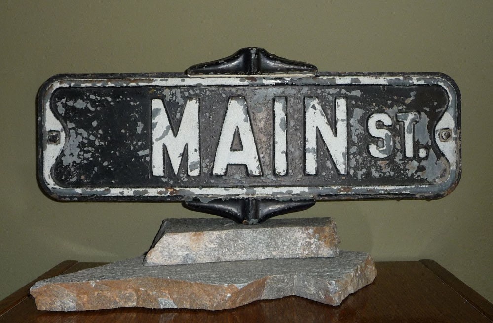 Vintage Main Street Sign/Reserved for Jobell1975 by EtcandMore