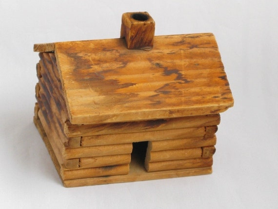 Vintage Log Cabin Incense Burner