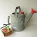 Vintage Galvanized Watering Can Red Spout