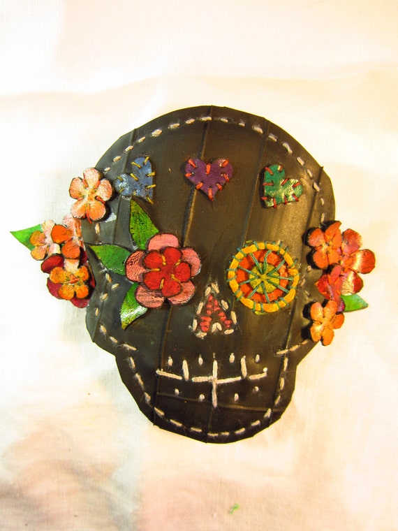 Items similar to Sugar Skull hairclip commissioned by a client on Etsy