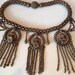 Reserved for HollyGoVintage - Deco Fringe Chain Pansies Choker Necklace 1930s Jewelry