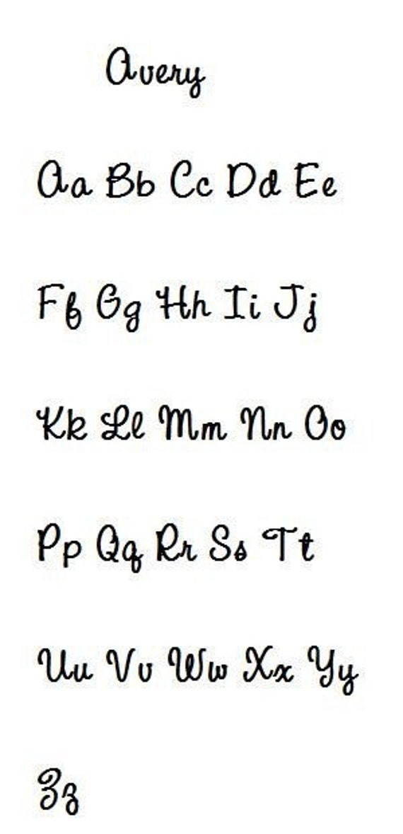 Avery Font machine embroidery design by trendystitchdesigns