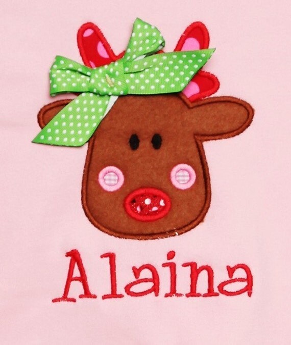 Rudolph Applique Machine Embroidery Design INSTANT DOWNLOAD