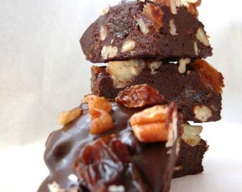 Homemade Chocolate Fudge - No Sugar Added Raisin Pecan - Chocolate Fudge  - Organic Agave Nectar - Pernilla's Fudge