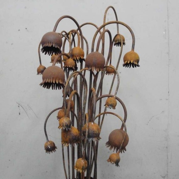 Steel Poppy Garden Ornament by wyattellison on Etsy