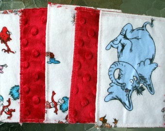 Kids Reusable Swipers - Dr. Seuss Dimple Minky Hanky (set of 5)