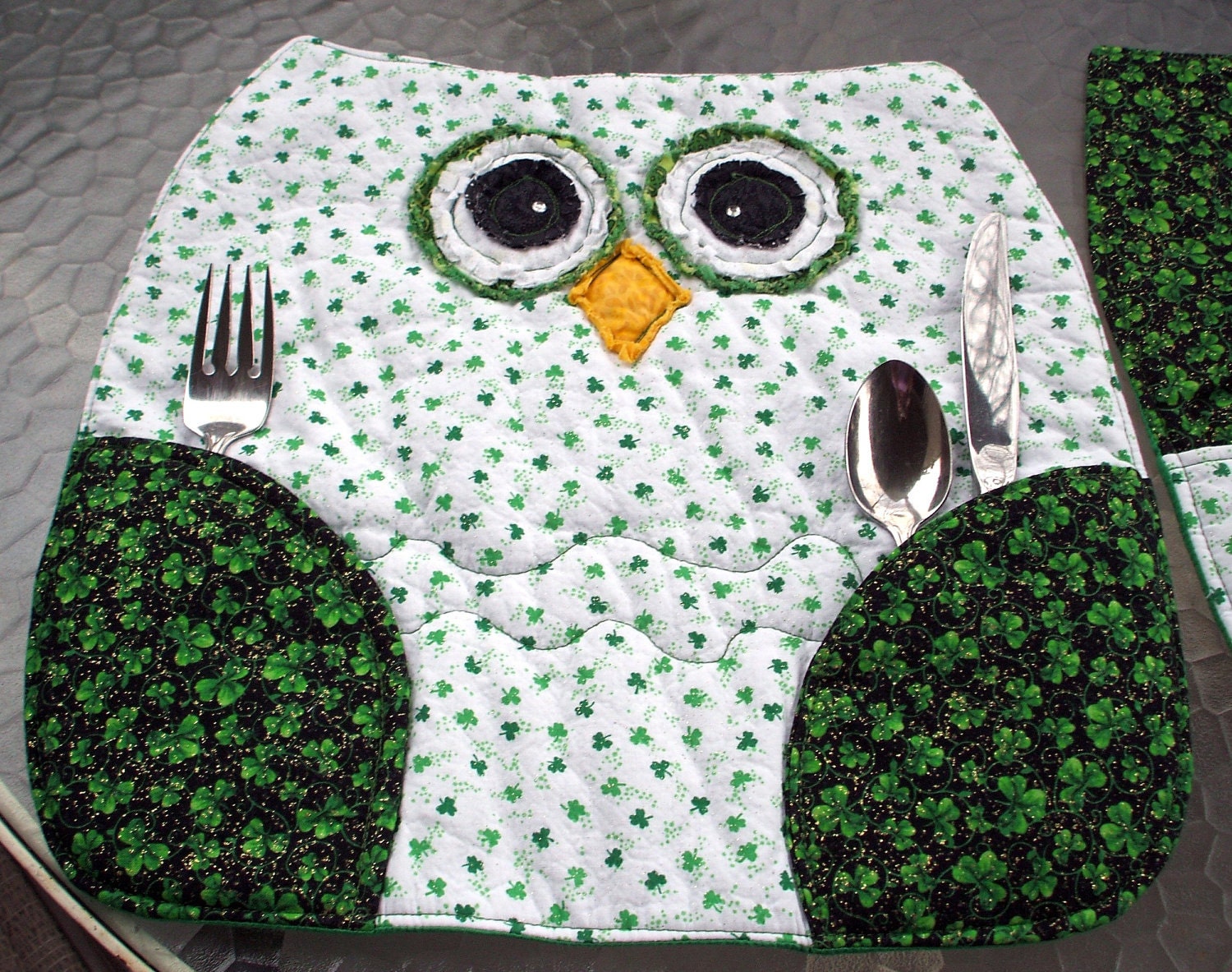 Owl Placemats St. Patrick's Day set of two