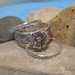 Victorian Rose Engagement Ring Wedding Band Stacking Set Sterling Silver Wide Flower Band JJDLJewelryArt