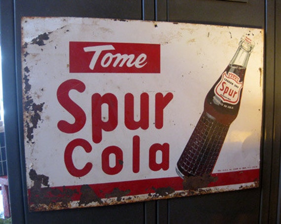 Vintage Metal Mexican Spur Cola Sign by CactusCreek on Etsy