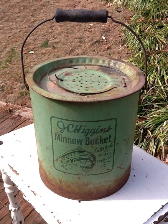 Vintage Green Sears Roebuck Minnow Bucket
