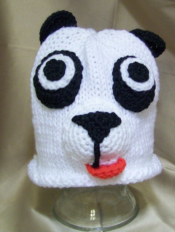 Baby Panda Beanie Hat Knit and Crochet Pattern Instant Download Digital File ...
