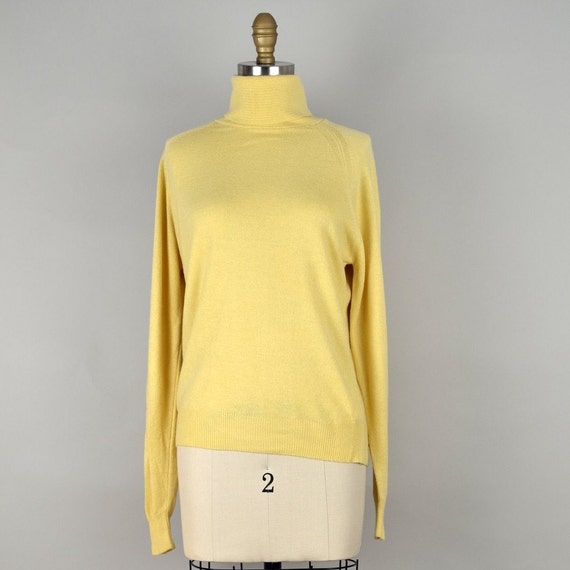 Vintage Soft Yellow Turtleneck Sweater by InPerpetuityVintage
