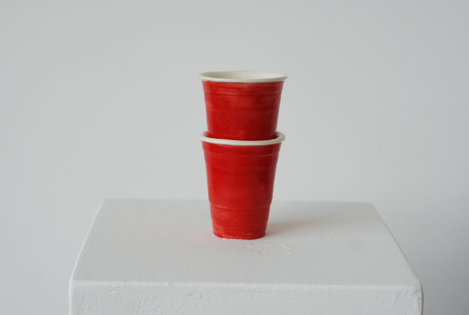 Porcelain Red Solo Cup set of 2 by CarnivalGoldfish on Etsy
