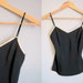 Disco Top Black Gold Vintage Metallic 1980s Shirt XS