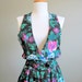 Sundress Vintage Floral Dress Vneck Sleeveless 1980s Medium