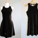 Velvet Party Dress Vintage Chocolate Brown Holiday Mini Grunge Small