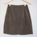Bodycon Mini Skirt Vintage Brown Faux Suede Body Con XS