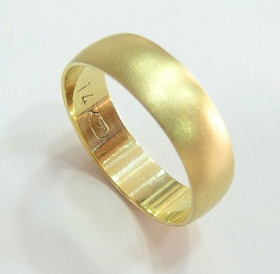 Mens wedding band 14k gold men wedding ring heavy by havalazar