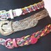 Vintage 80's woven Belts, Set of Three, Gold Metallic, Red Multicolor, White Multicolor, Women's Small to Medium