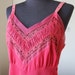 Vintage 60's Slip, Red, Full Slip, Nylon with Lace, SEXY Pin Up Style, Women's Medium to Large