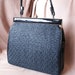 Black 60's Handbag, Raffia and Patent , Top Handle, Mad Men or Rockabilly Style, Large