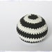 Crochet baby toy rattle ball - black and white - organic cotton - smaller size
