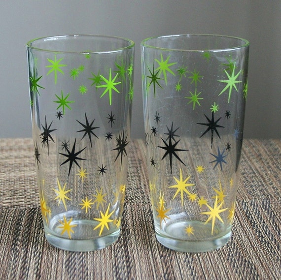 vintage starburst drinking glasses