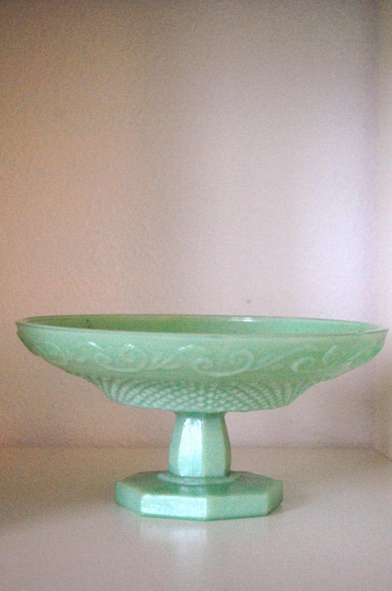 Vintage Jadeite Cake Stand by thePathLessTraveled on Etsy