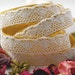 Handmade Peel & Stick 3/4 inch COTTON LACE Adhesive Fabric Deco Tape Fans and Dots -2 YARDS