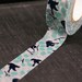 Beautiful Navy Blue Birds in Flight with Leaves, Twigs, Branches Japanese Washi Paper Masking Tape-16.5 YARDS