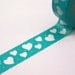 WHIMSICAL HEARTS & DOTS Bright Blue-Green Washi Paper Masking Tapes-16.5 yards total