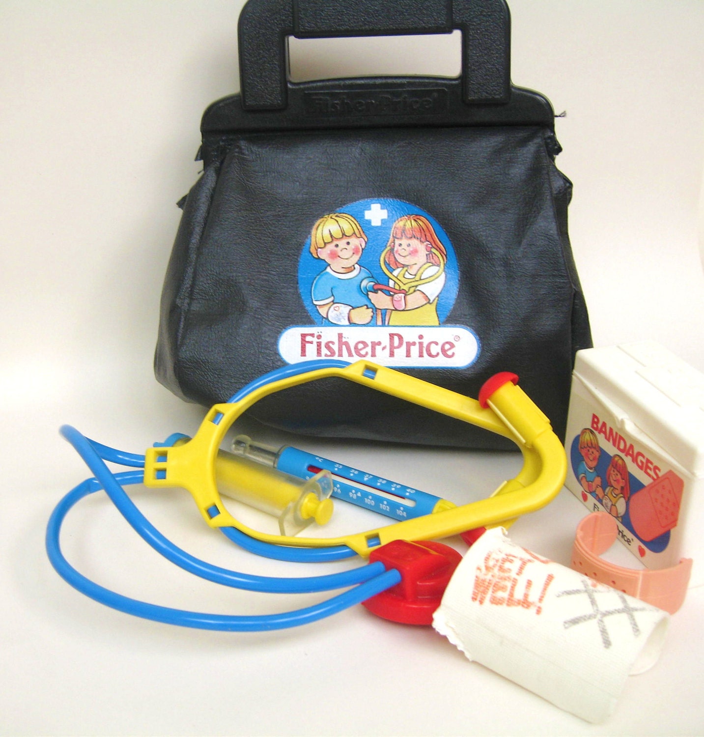Vintage Fisher Price Medical Kit/Doctor Bag by toysofthepast