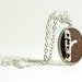 Birch Tree Silver Necklace. Punchneedle Embroidery. Brown, Cream, Earth Tones. Woodland Theme Under 40.
