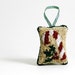 Christmas Ornament, Candy Cane and Holly. Punchneedle Holiday Home Decor. Red, White, Gold, Green. Balsam Fir and Eucalyptus Sachet.