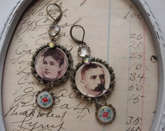 Lillian and Herbert vintage assemblage earrings