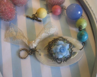Ice Cream Parlor vintage assemblage bracelet