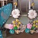 The bees are in the Flowers.vintage assemblage old ooak dangle earrings
