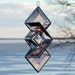 3D Geometric Peach Champagne Stained Glass Star Sundrop Suncatcher with Silver Lines