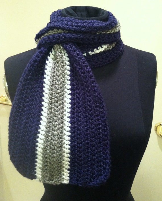 Items similar to Dallas Cowboys Scarf Navy Blue, Gray and White