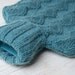 Knitted Hot water bottle Cover in Teal Zig-Zag Texture Pattern