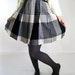 Sale- Vintage 1980s Gray And Black Wool Plaid Pleated Skirt. Mad Men. Office. Summer. Fall. Back To School. Size Medium. christmasinjuly cij